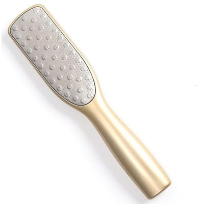 Lime à pied double face en acier inoxydable, râpe à pied pour enlever les peaux mortes, planche à laver les pieds, outil de pédicure pour les pieds or