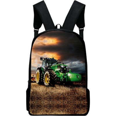 Klassiek Nieuwigheid tractorpatroon Notitieboek Rugzakken leerling Schooltassen 3D Print Oxford Waterdicht Jongens/Meisjes Laptop Rugzakken One size