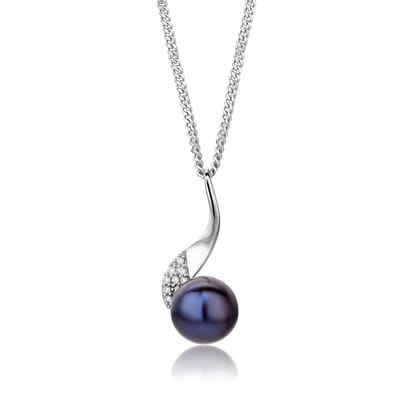 Miore Pure Collier Ketting Dames - Zilver - Met Zoetwaterparels - Kettingen - 45 cm