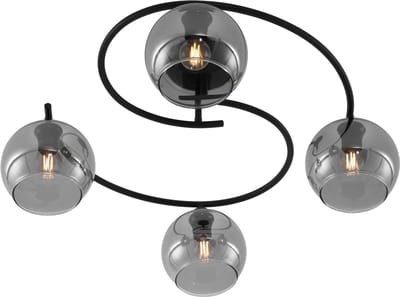 QAZQA alanis - Moderne Plafondlamp - 4 lichts - Ø 65.6 cm - Zwart - Woonkamer | Slaapkamer | Keuken