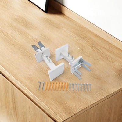 Radiator Vloerbeugel - Steunpoten Radiator - Radiator Plaatsen - Verstelbare Hoogte - 14-21 cm - Wit Zilver