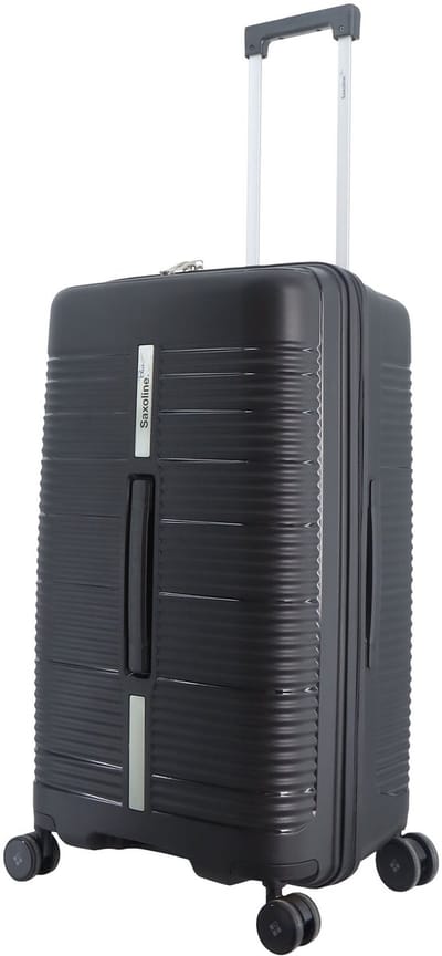 Saxoline Blue Overly Harde koffer / Trolley / Reiskoffer - (Medium) - Zwart - Zwart / Medium