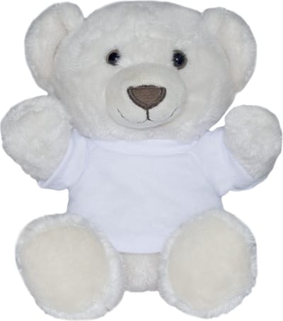 Beer Moritz - knuffelbeer - cream teddybeer - wit T-shirt - 14 cm - pluche - MiniFeet® - mbw®