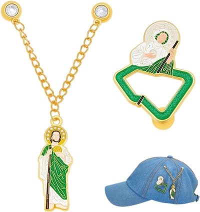 1 Paar Hoed Sieraad Naalden, Gepersonaliseerde Hoeddecoratie Pins voor Baseball Caps, Christelijke Hoed Broche, Gouden Groene Badge, 4.2 inch, Unieke Accessoires voor Model Liefhebbers