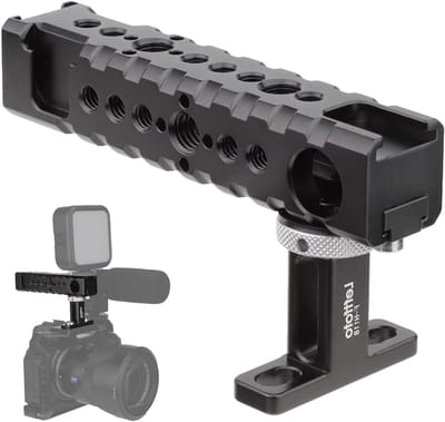Top/Side Grip Handgreep voor DSLR Camera Cage en Videocamera's, Ideaal voor Filmmaking met Shoe Houder voor LED Verlichting en Microfoons