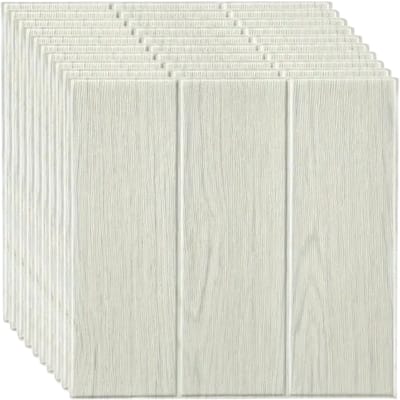Bovista Wandpaneel - Zelfklevend - Wandpanelen - Woonkamer - Badkamer - Wit Eikenhoutnerf - 20 Stuks - 35x35cm