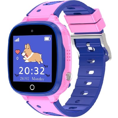 Montre intelligente pour enfants avec écran couleur de 1,44  et étanche rose
