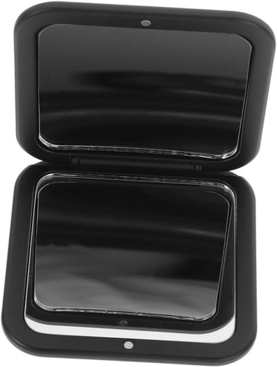 Opklapbare Make-upspiegel - Zakspiegel Compact - Make-up Aanbrengen - Vergrotend 10x - 8.3x8.3 cm - Zwart