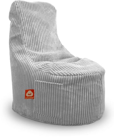 Whoober Nice – Stoel Zitzak – Grijs dik ribfluweel – Comfortabel & Duurzaam
