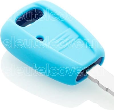 Autosleutel Hoesje geschikt voor Fiat - SleutelCover - Silicone Autosleutel Cover - Sleutelhoesje Lichtblauw