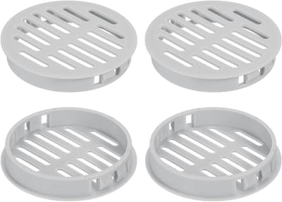 Ventilatierooster Rond - Afdekking Luchtinlaat - Luchtcirculatie Verbeteren - PP Kunststof Duurzaam - 60 mm - Lichtgrijs