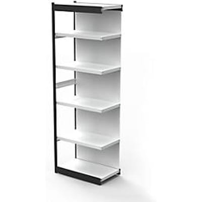 Stalen rek PROGRESS 2000, stellingsectie, achterwand, H 2250 x B 750 x D 300 mm, zilveren frame