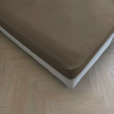 Kayori Puro Hoeslaken Katoen Perkal - 160x200-210cm - Matrasdikte 35 cm - Hotelkwaliteit - Chocolade