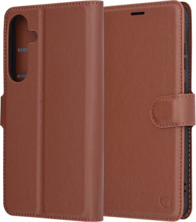 Hoesje geschikt voor Samsung Galaxy S25 Plus - Techsuit Leather Folio Book Wallet Case - Bruin