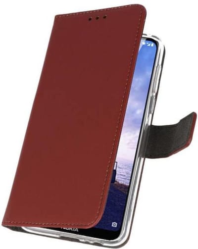 Booktype Telefoonhoesjes - Bookcase Hoesje - Wallet Case - Geschikt voor Nokia X6 6.1 Plus - Bruin