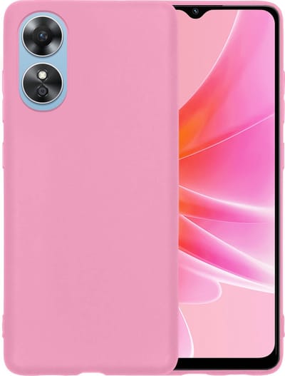 Hoesje - Geschikt voor OPPO A17 - Sterk & Shockproof - Hoes Cover - Siliconen Case - Telefoonhoesjes - Lichtroze