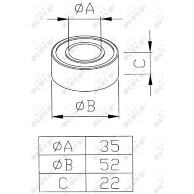 Lager, aircocompressor NRF 38343