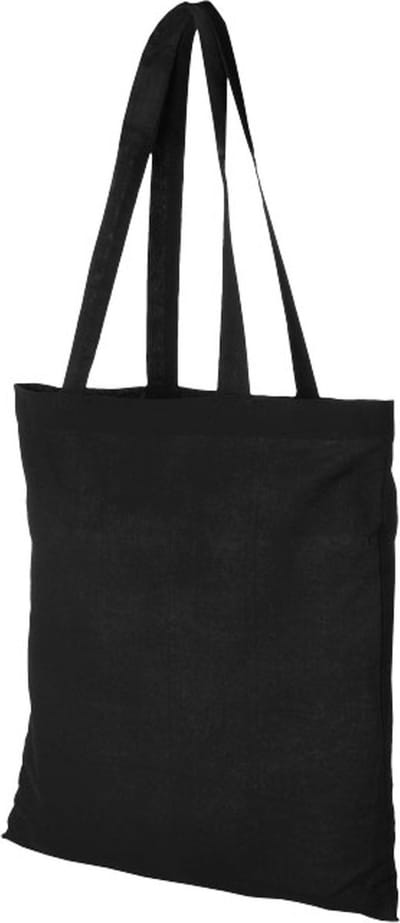 Shopper Schoudertasje - Zwart - Katoen - 36x40 cm - Met lange hengels - Boodschappentas