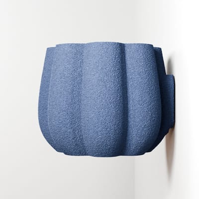 Fleuriek - Design bloempot met structuur – Moderne plantenpot van duurzaam bioplastic – Lichtgewicht & stijlvol, geschikt voor kamerplanten - Blauwe plantenpot voor aan de muur - Ø12 cm