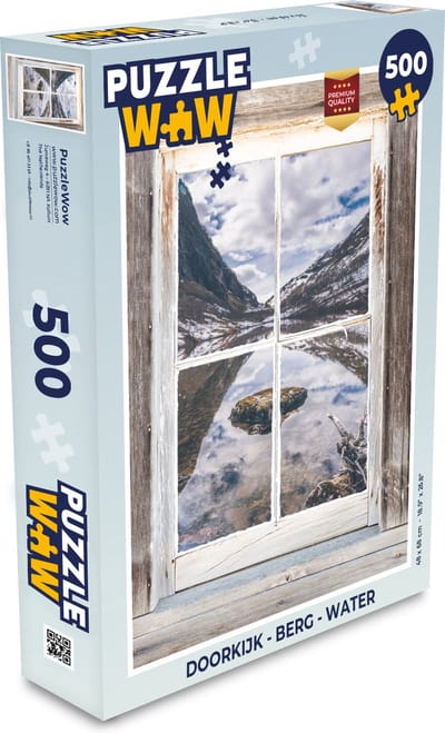 Puzzel Doorkijk - Berg - Water - Legpuzzel - Puzzel 500 stukjes
