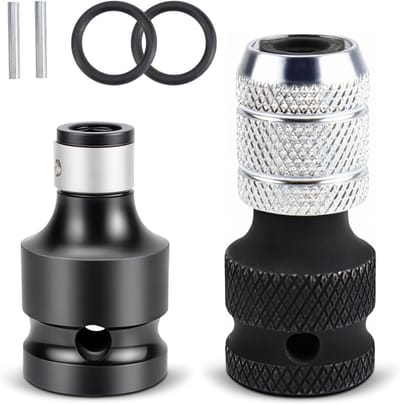 Impact wrench bit adapter 1/2 inch vierkant naar 1/4 inch hex shank voor slagratschroevendraaier en bit houder, ideaal voor klussen en reparaties