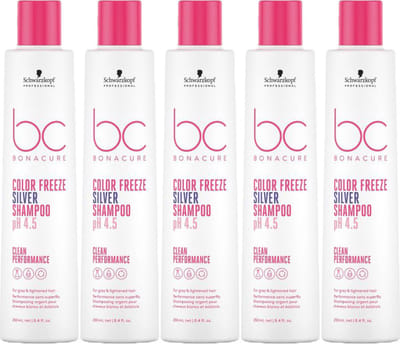 5x Schwarzkopf Professional BC Bonacure pH4.5 CF Zilvershampoo 250ml
