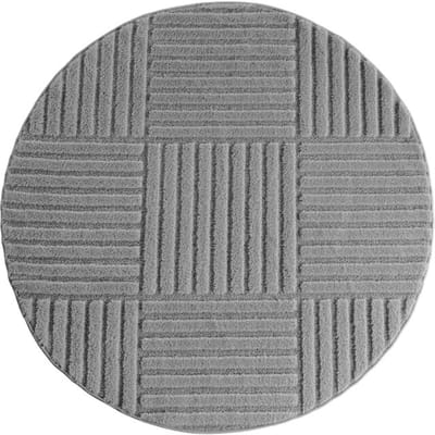 Japandi Art Kubic - Rond Scandinavisch Vloerkleed - Laagpolig Effen - Grijs- 200 CM Ø