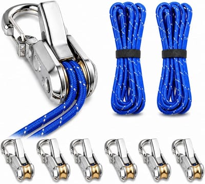 Ulisem - Touwrattel - 6 stuks - Met reflecterend nylon touw - 3-4 mm compatibel - 35 lbs werklast - Voor camping en luifel - Lichtgewicht en draagbaar - Outdoor accessoire - Herbruikbaar - Slijtvast - Waterbestendig - Eenvoudige installatie