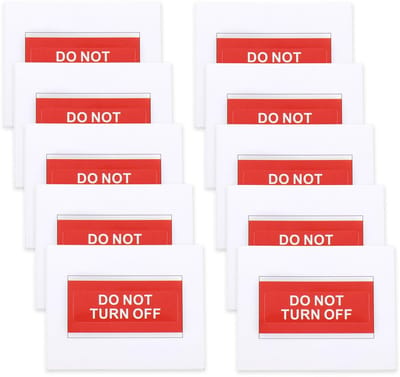 Dailygoods - 100 Stuks Niet Uitschakelen Waarschuwing Stickers