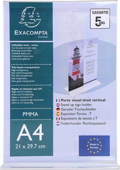 Exacompta 20x Folderhouder Rechtopstaand A4 transparant - Transparant - 84158D