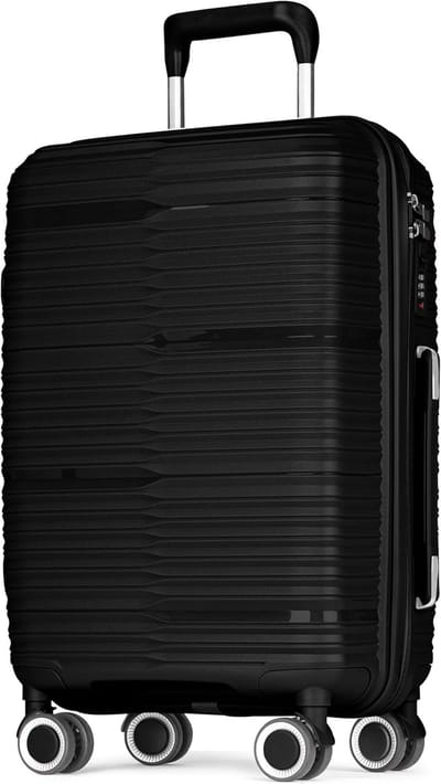 Reiskoffer - Handbagage Trolley - Korte Reizen - TSA Slot - 55 x 40 x 23 cm - Zwart