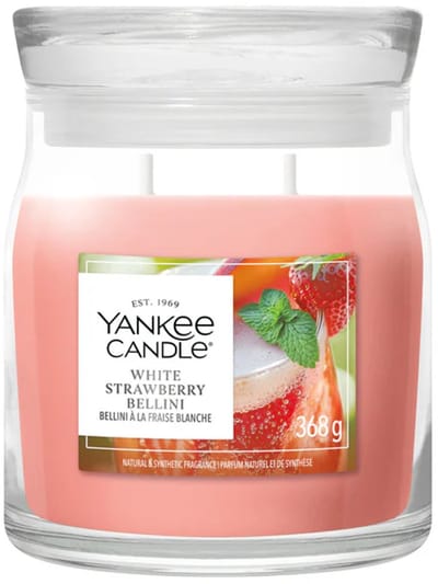 Yankee Candle - White Strawberry Bellini Medium Jar - tot 50 branduren