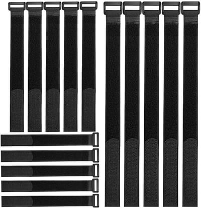 Set van 30 Herbruikbare Zwarte Nylon Kabelbinders - Verstelbare Kabelriemen voor Organisatie en Beheer van Kabels (20cm/30cm/40cm)