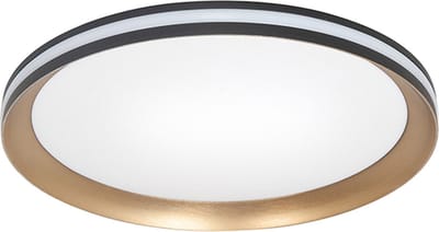 Highlight Moderne LED Plafonnieres Twilight 1 Lichtpunt Rond Goud/Zwart Metaal Slaapkamer Gang/Hal Keuken Dimbaar Diameter 30cm