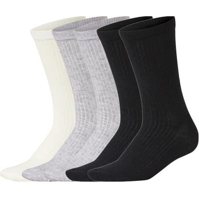 ESMARA 5 Paar sokken (Crème/grijs/zwart, 39-42)