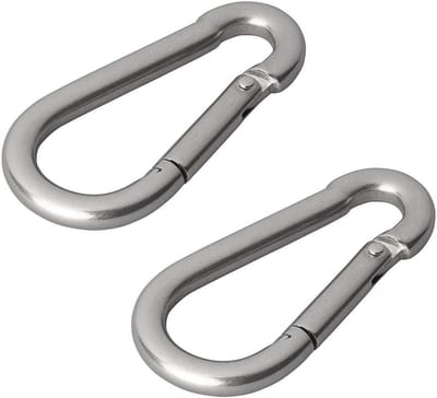 ProPlus Karabijnhaak - RVS - 8 x 80 mm - 2 stuks - chroom