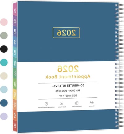 Afspraak Planner - Agenda Organizer - Dagelijkse Planning - A4 Formaat - 8.5 x 11 Inch - Blauw