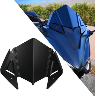 Motorfiets Voorruit - Windscherm Deflector - Bescherming Tegen Wind - Gemaakt Van Aluminium - 46x41x12cm - Naturel Aluminium