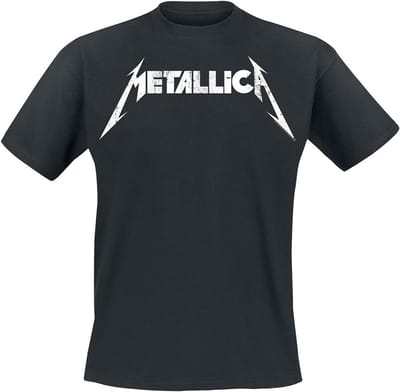 Metallica Textured Logo T-shirt - Zwart - 100% Katoen - Officieel Merchandise