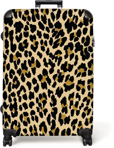 NoBoringSuitcases.com® - Koffer groot - Reiskoffer lichtgewicht - Luipaard - Patroon - Vlekken - Dierenprint - Rolkoffer met 4 wielen - Grote trolley XL - 98 liter bagage