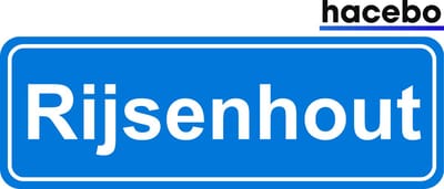 Hacebo - Plaatsnaam Sticker - 29x10 CM - Rijsenhout sticker - Verkeersborden sticker - grappige cadeaus - Rijsenhout