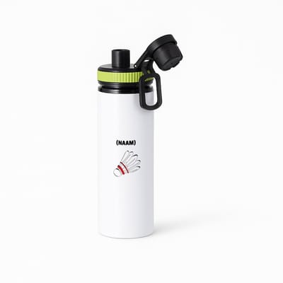 Hacebo® - Badminton met eigen naam waterfles met draaidop groen - Badminton - Badmintonner - Sport - water fles - 850ML