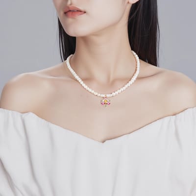 Swarovski Idyllia Bloem Versierd Imitatie Kristal Ketting Unisex ketting Roze 5725739 Box (Random Color) white