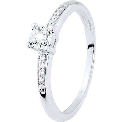 Diamond Solitaire ondersteund 0070 Cts Illusion 1 Ct White Gold set met vier klauwen