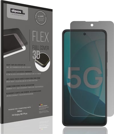 dipos FLEX – Matte Privacy Screenprotector geschikt voor Wiko Hi Enjoy 80 Plus | Volledige Schermbescherming | Case-Friendly