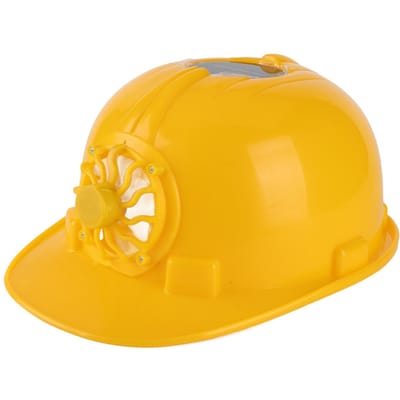 Ventilator Veiligheidshelm Voorste Koeling Op Zonnecel Aangedreven Ademende Zonwering voor Bouwplaats yellow