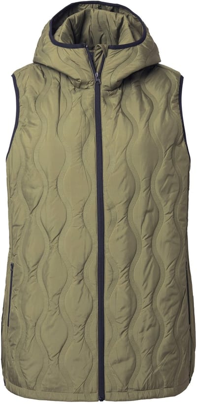 Ulla Popken - Dames - HYPRAR bodywarmer met gelaserd stiksel waterafstotend - Mosgroen - Maat 46+