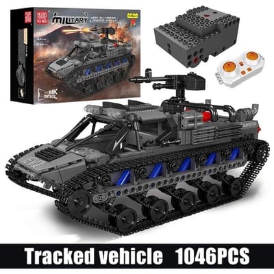 Mould King 20030 Militaire Tank Bouwsteen Afstandsbediening EV2 All-terrain Rupsvoertuig Model Assemblage Auto Baksteen Kinderen Cadeau