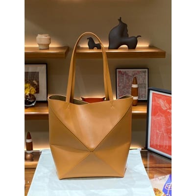 Lederen Deformeerbare Opvouwbare Geometrische Tote Bag met Grote Capaciteit, Schoudertas Crossbody Handtas, Eenvoudige Commutertas brown