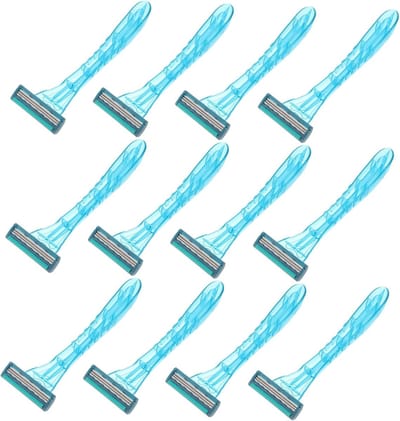 Wegwerpscheermesjes Set - Scheerapparaten - Hygiënisch Scheren - Roestvrij Staal - 11.8 x 4.2 cm - Blauw